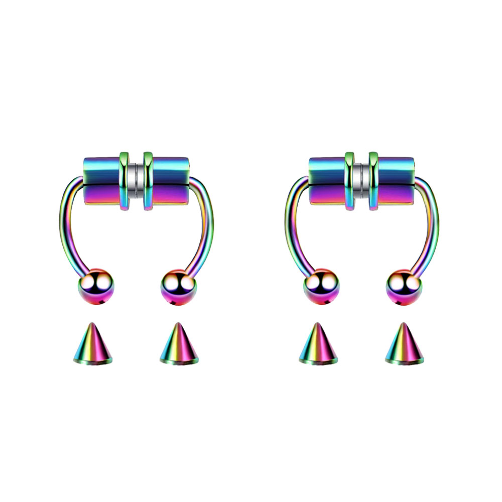 5er Set Magnetische Ohrringe & Nasenringe Ohne Piercing – Fake Piercing Clips Aus Stahl