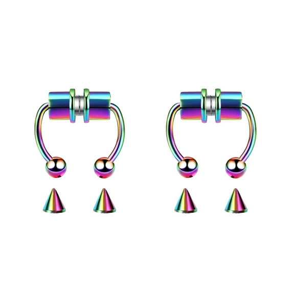 Fake Nose Ring Septum Piercing Magnet Magnetic Nose Hoop Rings Faux Septum Rings Non Piercing Clip On Nose Hoop Rings - Style 5