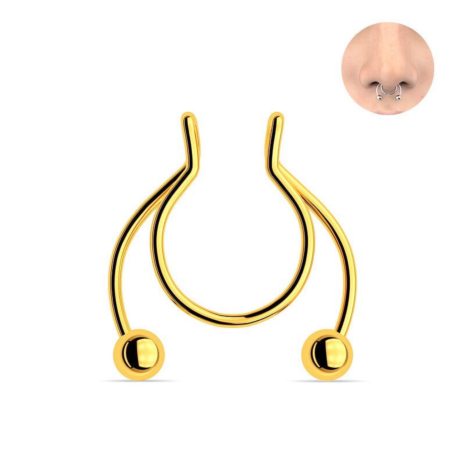 Dropship Fake Nose Ring Stud; Fake Septum Fake Nose Ring For Women Men;  Nose Cuff Non Piercing; Faux Clip On Nose Rings to Sell Online at a Lower  Price