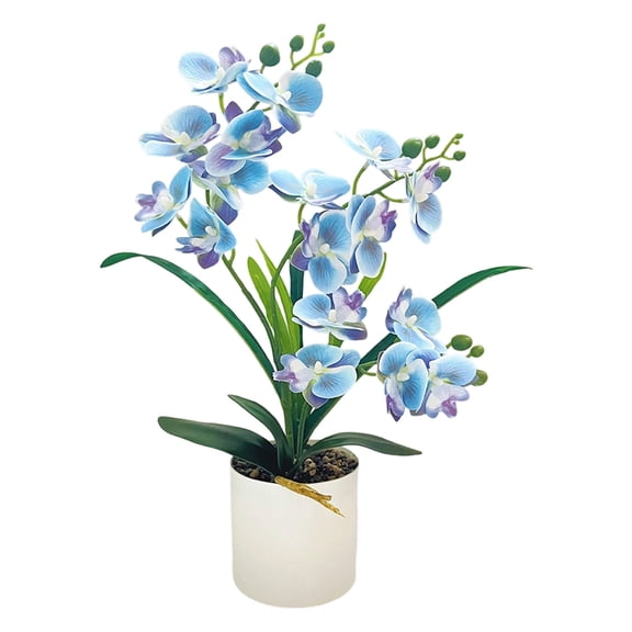 Fake Orchid Phalaenopsis Artificial Flower Pot Plant Decoration for Home and Office Interiors
