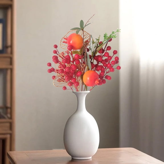 Fake Outdoor Flowers - Simulated Flower Bouquet Home Living Room Simulated Flower Decoration Red Fruit Bouquet Christmas Decoration - Summer Decorations For Home