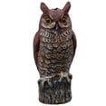 Fake Owl Decoys to Scare Birds Away,Plastic Horned Owl Statues Bird