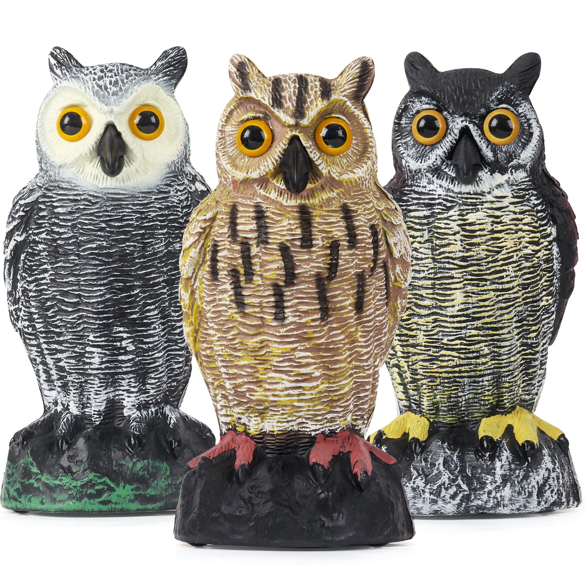 Fake Owl Decoys to YPF5 Scare Birds Away 3 Inch Lifelike Owl Decoy to