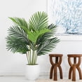 thumbnail image 2 of Uimoso 2-Pack 4ft Artificial Areca Palm Tree - Faux Tropical Silk Plant, Green PE 2 of 3