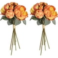 thumbnail image 1 of Fake Peonies 2 Bouquets Vintage Silk Peonies Flower 14 Heads Orange Peonies Artificial Flowers with Stems for Terracota Wedding Decoration Flowers Crafts Floral Arrangement (Orange), 1 of 16