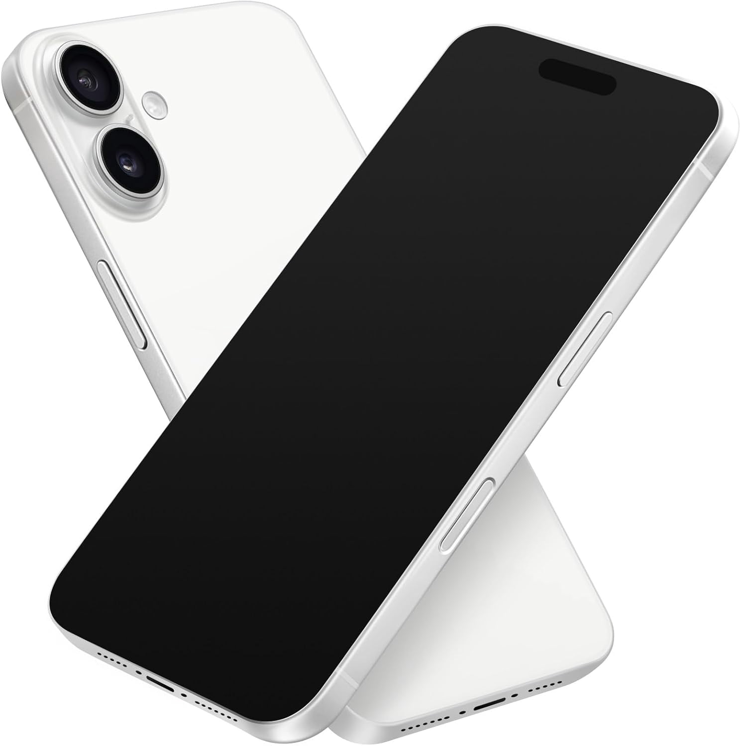 Fake Phone Pro Max16, White, Black Screen, Non-Working, Kid Play, Display Phone, Aluminum Alloy & ABS Plastic, iPhone 16 Compatible