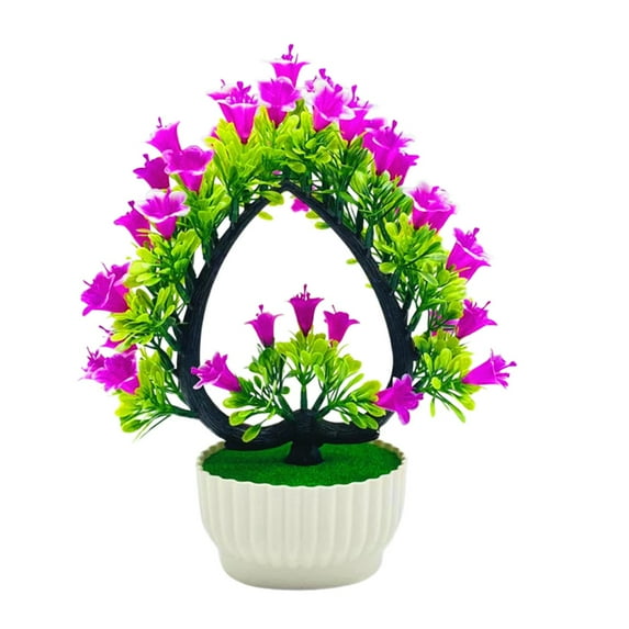 Fake Plant Decorations Simulated Potted Fake Flower Bonsai Artificial Flower Small Potted New Heart-Shaped Lily Bonsai Decoration Simulated Bonsai Plants