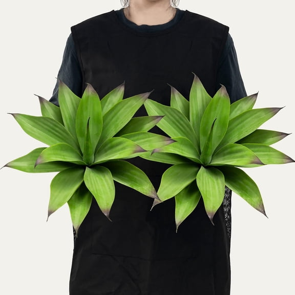 Fake Plants Artificial Agave Plants 13.8" Large UV Resistant Fake Agave Planters for Indoor and Outdoor Decorating Tropical Plant Succulents Greenery Indoor Decor(2Pack, Purple