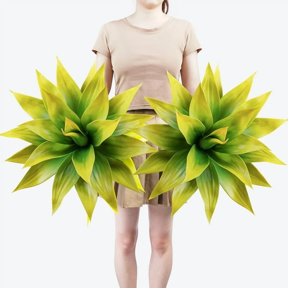Fake Plants Artificial Agave Plants UV Resistant Fake Agave Planters for Indoor and Outdoor Decorating Tropical Plant Succulents Greenery Indoor Decor