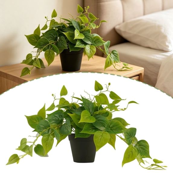 Fake Plants Artificial in Pots, Realistic Fake Greenery Potted Plants for Home Office Desk Window Sill Bathroom Bedroom Outdoor Indoor (C)