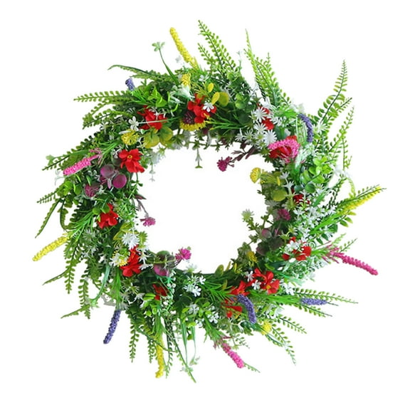Fake Plants, Fall Flowers - Dienrx New Texas Wildflower Wreath Wall Hanging Spring Simulation Flower Rattan Circle Immortal Flower Door Hanging, a Door Wreath