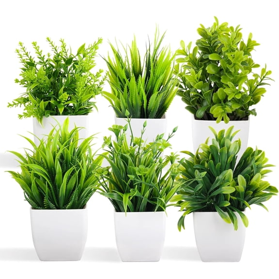 Fake Plants Mini Potted Artificial Plants, 8 Pack Artificial Eucalyptus Plants Small Houseplants Greenery in Black Round Pot, Small Faux Plants Decor for Home Bathroom Office Farmhouse Desk Shelf