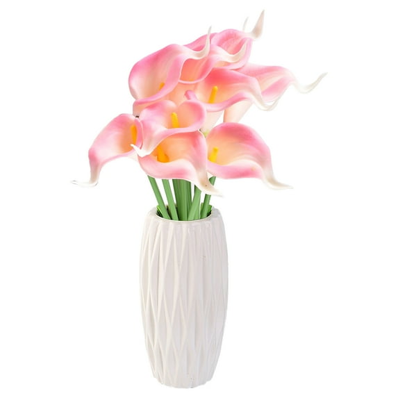 Fake Plants Promotion Sale! Nomeni 10Pc Mini Pu Calla Lily Flower Simulation Flower Home Decoration Photography Props, Home Decor Clearance Sale Pink