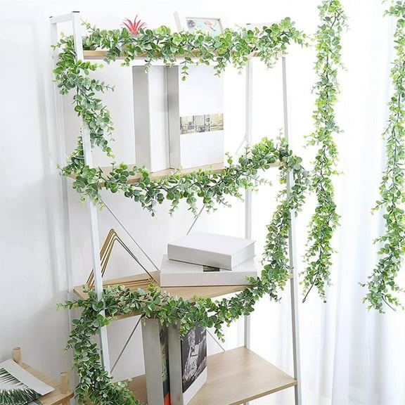 Fake Plants Promotion Sale! Nomeni 3 Pcs Faux Garland 6Ft Artificial Greenery Garland Bulk Silk Leaves Vines for Wedding Hanging Silver Leaves Vines for Arch, Home Decor Clearance Sale Green