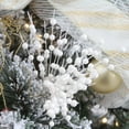 thumbnail image 1 of Fake Plants Promotion Sale! Nomeni Christmas Decorations 43Cm 12 Prong Berry Bunches Gold Christmas Tree Wreath, Home Decor Clearance Sale White, 1 of 5