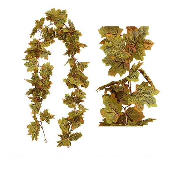 Fake Plants Promotion Sale! Nomeni Fall Decor Festival Simulation Maple Leaf Rattan Decoration Christmas Party Wall Hanging Maple Leaf Rattan, Fall Decorations for Home Clearance Sale