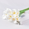 thumbnail image 1 of Fake Plants Promotion Sale! Nomeni Mini Pu Calla Lily Flower Simulation Flower Home Decoration Photography Props, Home Decor Clearance Sale White, 1 of 6