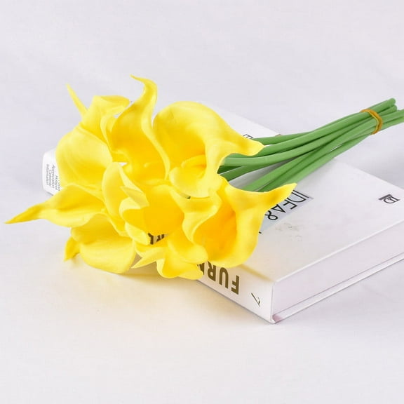 Fake Plants Promotion Sale! Nomeni Mini Pu Calla Lily Flower Simulation Flower Home Decoration Photography Props, Home Decor Clearance Sale Yellow