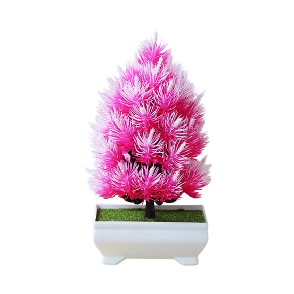 Fake Plants Small Artificial Bonsai Pine Tree for Home Decor Living Room Bathroom Bookshelf Entryway Table Wall Shelf Modern Farmhouse Home Office Desk Decor