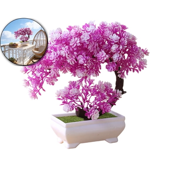 Fake Plants Small Artificial Bonsai Tree for Home Decor Living Room Bathroom Bookshelf Entryway Table Wall Shelf Modern Farmhouse Decor, 7.8" Tall