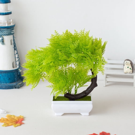 Fake Plants Small Artificial Bonsai Tree for Home Decor Living Room Bathroom Bookshelf Entryway Table Wall Shelf Modern Farmhouse Decor(F)