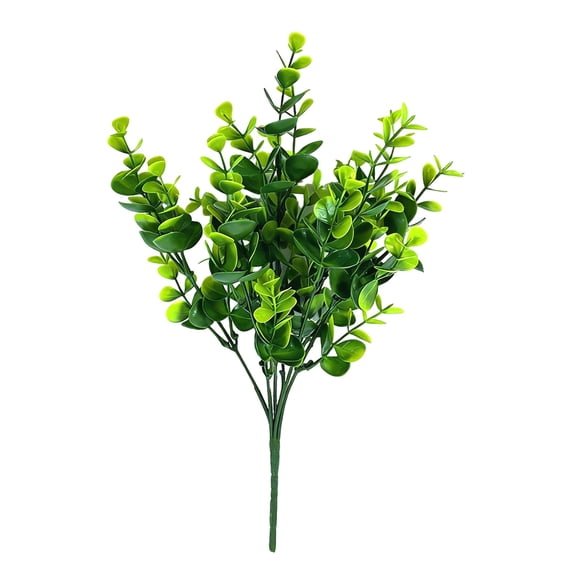 Fake Plants, Small Fake Plants, Mini Artificial Greenery Plants for Home Decor, Greenery Faux Fake Plastic Plants for Outside Spring Summer Decor, for Home Table Vase Decor, 1Pc(Green,14x8")
