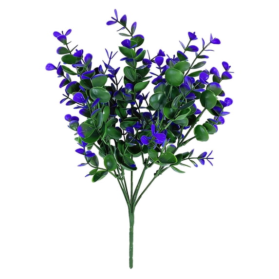 Fake Plants, Small Fake Plants, Mini Artificial Greenery Plants for Home Decor, Greenery Faux Fake Plastic Plants for Outside Spring Summer Decor, for Home Table Vase Decor, 1Pc(Purple1,14x8")