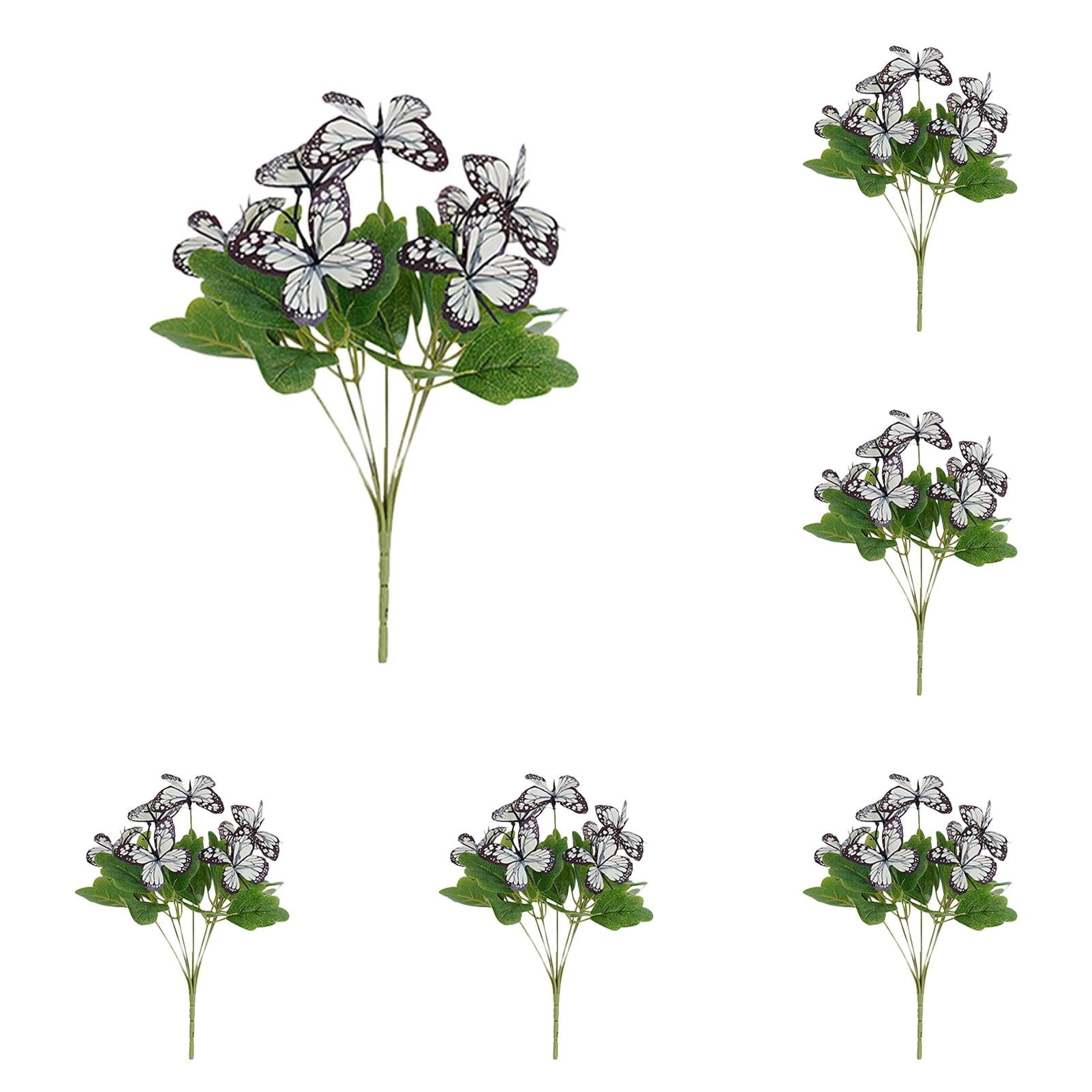 Flowers with Butterflies Artificial Flowers for Outdoor Indoor Decor, for Hanging Planters Garden Porch Window Box Home Wedding Farmhouse