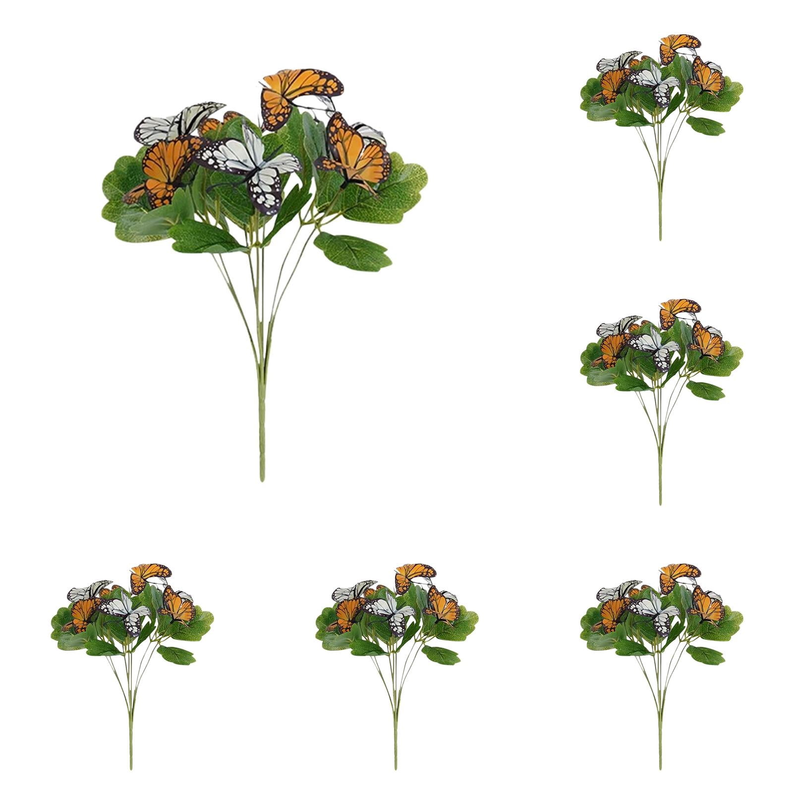 Flowers with Butterflies Artificial Flowers for Outdoor Indoor Decor, for Hanging Planters Garden Porch Window Box Home Wedding Farmhouse
