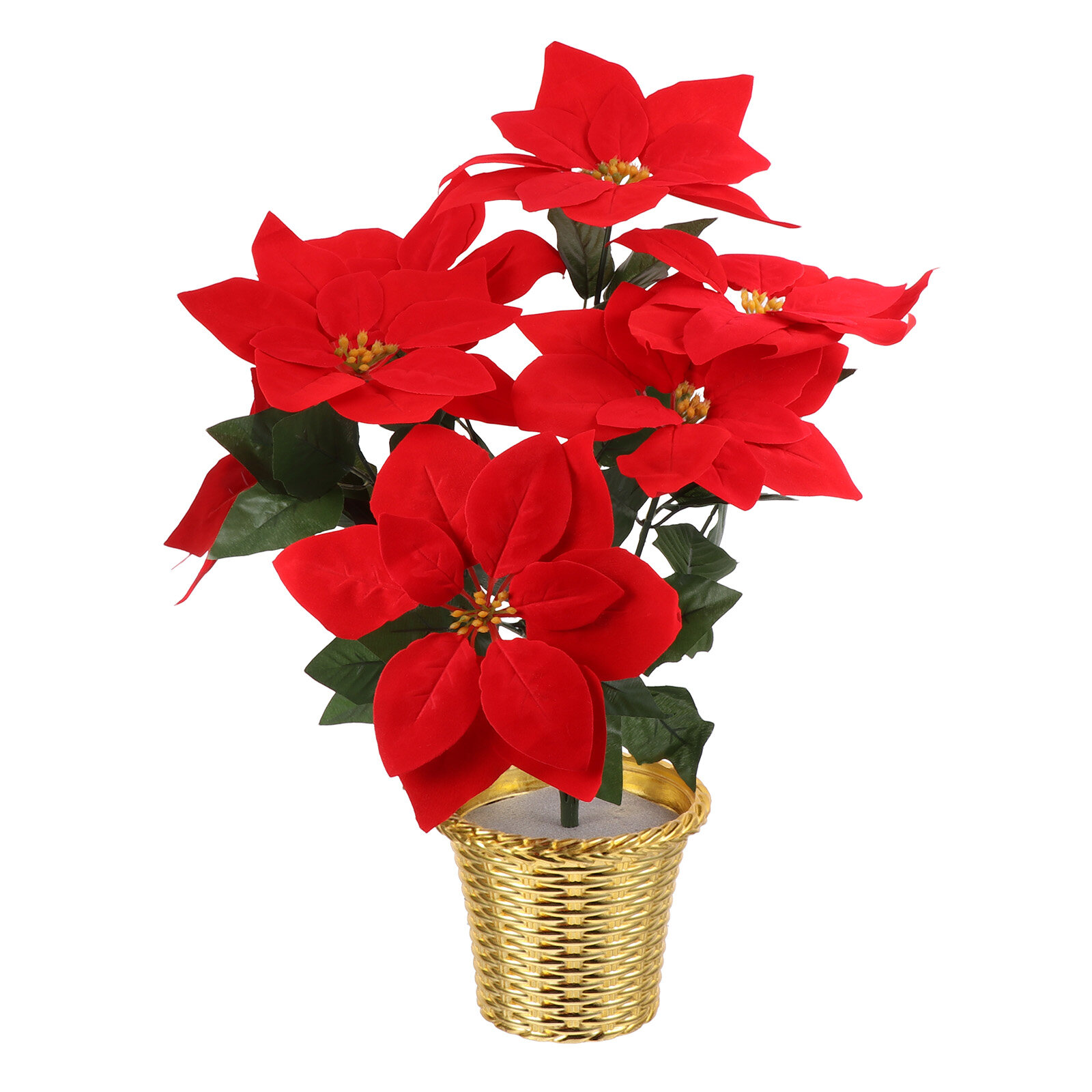Fake Poinsettia Potted Simulation Poinsettia Pot Decoration Artificial