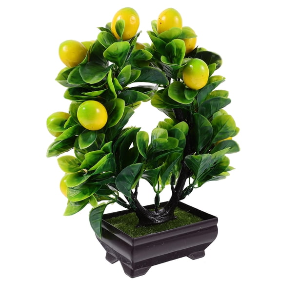 Fake Potted Plant Multi Color Plastic Material Chic Artificial Bonsai for Interior Decoration