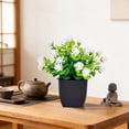 thumbnail image 1 of Fake Potted Plant Small Artificial Bonsai in Black Pot for Desk, Home or Office Decor, No Maintenance Plastic Greenery Ornament, 1 of 6