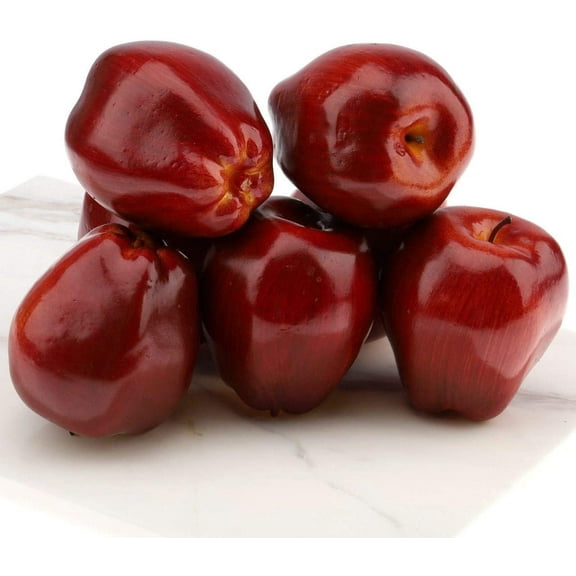 Fake Red Apples Artificial Apple Model Simulation Lifelike 6 PCS Fruit Set for Home Kitchen Wedding Party Fall Christmas Decoration