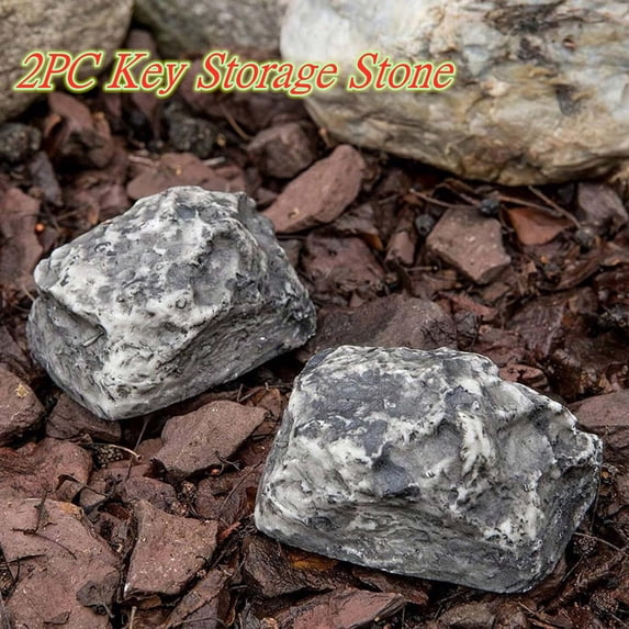 Fake Rock Hide a Key Outside Key Holder Hide a Key Rock Key Hiders Outside Hidden Safe for Outdoor Storage Box for Keys Key Hider for Outdoor Garden or Yard 2 Pack