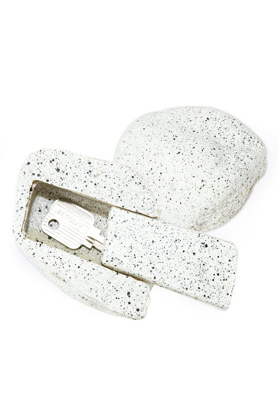 My Mealivos Fake Rock Key Hider Safe for Outdoor Garden or Yard, Large Size Fake Stone Hidden Safe - Looks Stone- Hide a Key Outside in Rock-White