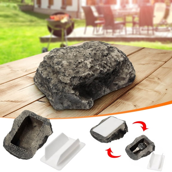 Fake Rock Key Holder - Realistic Stone Look Outdoor Hide-a-Key | Weatherproof Poly-Resin | Hidden Tray for House & Car Keys | 8x6x3cm | Includes 1 Key Hiding Stone