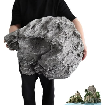 Fake Rocks, Lightweight Landscape Rocks, PU Foam Artificial Landscape Stones, Artificial Plants Decorative Stones, Fake Rocks Well Covers for Yard Landscaping Decorative (45 * 30 * 50cm)