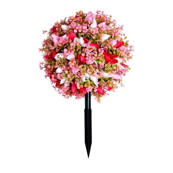 Fake Rose Ball Tree Outdoor Decoration, Simulation Flower for Home and Office, Low Maintenance Plastic , Versatile Decorative Arrangement for Living Spaces