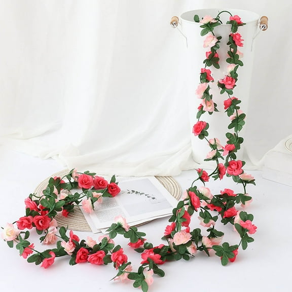 Rose Flower Vine - 98 Inch Artificial Floral Garland for Weddings, Birthday Parties - Beautiful Rose Garland Decor for Walls, Tables, Garden - Romantic Home Decor Accent