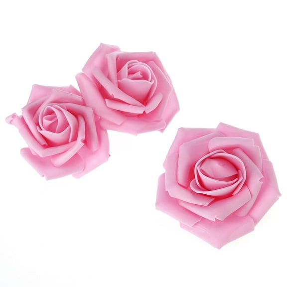 50pcs Artificial Roses for Wedding Party Decorations in Pink PE Material 6 * 6cm