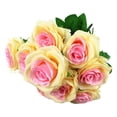 thumbnail image 1 of Fake Roses Artificial Flowers Red Roses with Long Stems Realistic Faux Silk Rose Bouquets for Wedding Bridal Shower Centerpieces Floral Arrangements Party Valentines day Flowers(pink,17.32"), 1 of 9