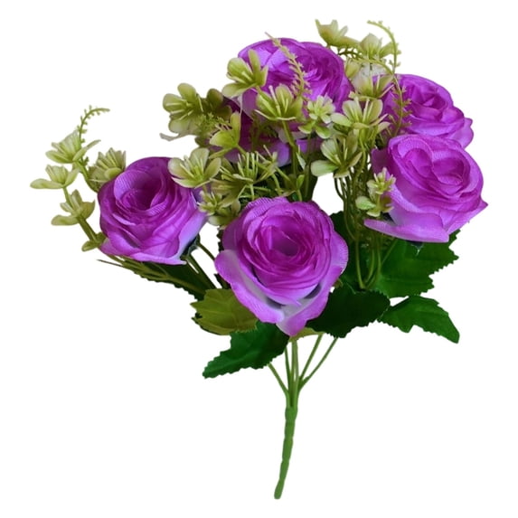Fake Roses Artificial Flowers Red Roses with Long Stems Realistic Faux Silk Rose Bouquets for Wedding Bridal Shower Centerpieces Floral Arrangements Party Valentines day Flowers(Purple,)