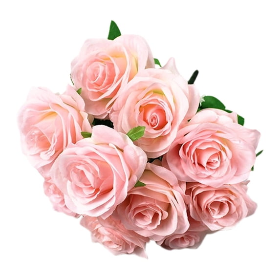 Fake Roses Artificial Flowers Red Roses with Long Stems Realistic Faux Silk Rose Bouquets for Wedding Bridal Shower Centerpieces Floral Arrangements Party Valentines day Flowers(Light Pink,17.32")