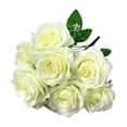 thumbnail image 1 of Fake Roses Artificial Flowers Red Roses with Long Stems Realistic Faux Silk Rose Bouquets for Wedding Bridal Shower Centerpieces Floral Arrangements Party Valentines day Flowers(White,17.32"), 1 of 9
