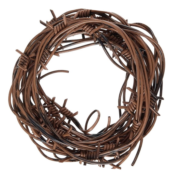 Fake Rusted Barbed Wire Decorations Falese Barb Wires Rusty Barbed Wire Wreath for Western Party Christmas Decors