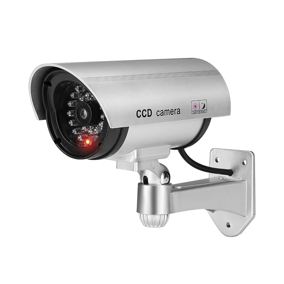 Fake Security Camera, Dummy Camera for Indoor Use, Realistic Surveillance Decoy with Flashing Led Light for Home Security or Business
