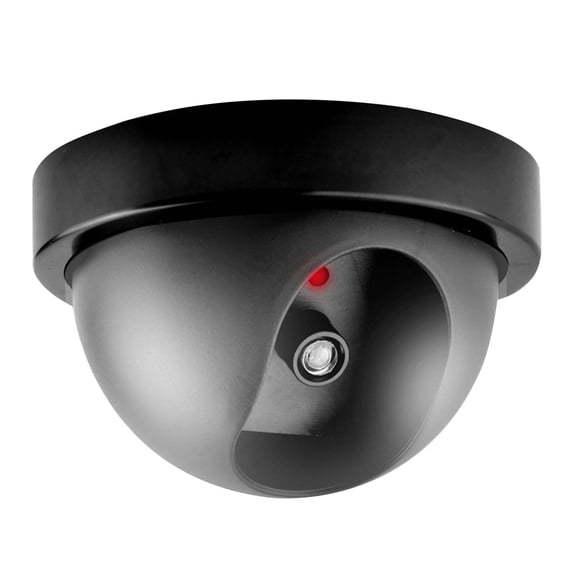 Fake Security Camera, Outdoor Fake Cctv Dome with Flashing Led Light for Home Deterrent