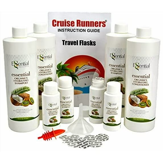 Fake Shampoo Bottles Hidden Flask Kit Rum Runners For Cruise Liquor Smuggle Bottle Cruise Alcohol Smuggling Kit 4 17.3 oz 4 TSA Travel Plastic Flasks