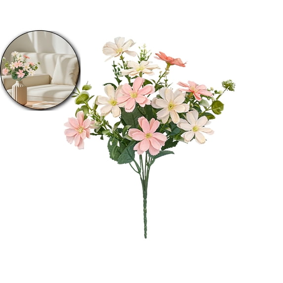Fake Silk Daisies Flowers Artificial Wild Realistic Faux Flowers Uv Resistant Flowers for Outside Summer Bulk Plastic Garden Party Wildflower Party Decorations
