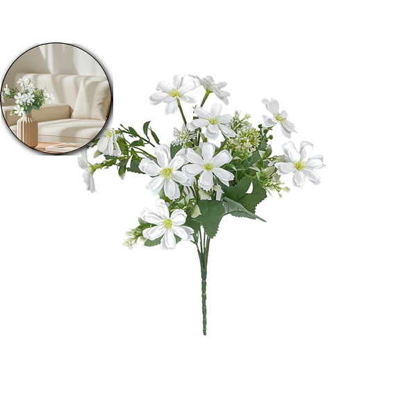 Fake Silk Daisies Flowers Artificial Wild Realistic Faux Flowers Uv Resistant Flowers for Outside Summer Bulk Plastic Garden Party Wildflower Party Decorations